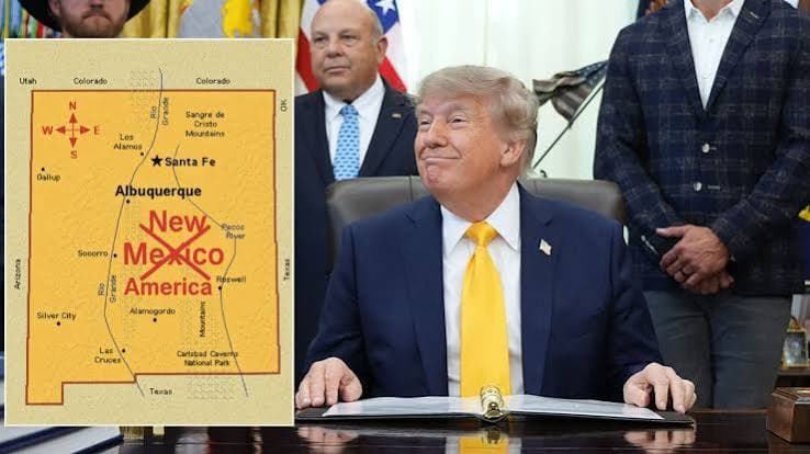 Trump Posts Map Renaming New Mexico as “New America”